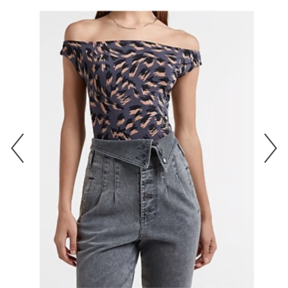 Express Off the shoulder silky Bodysuit in Large NWT